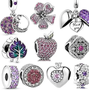 10 Pack Silver Spacer Beads Charms fit Pandora Bracelet DIY Pendant Set