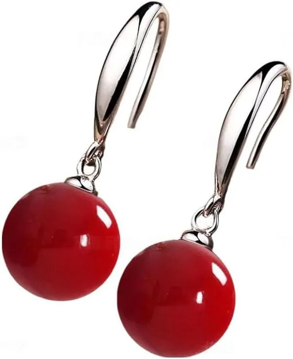 10mm Ocean Pearl Dangle Earrings Natural Shell Beads Drop Earrings Fashion Jewelry for Women