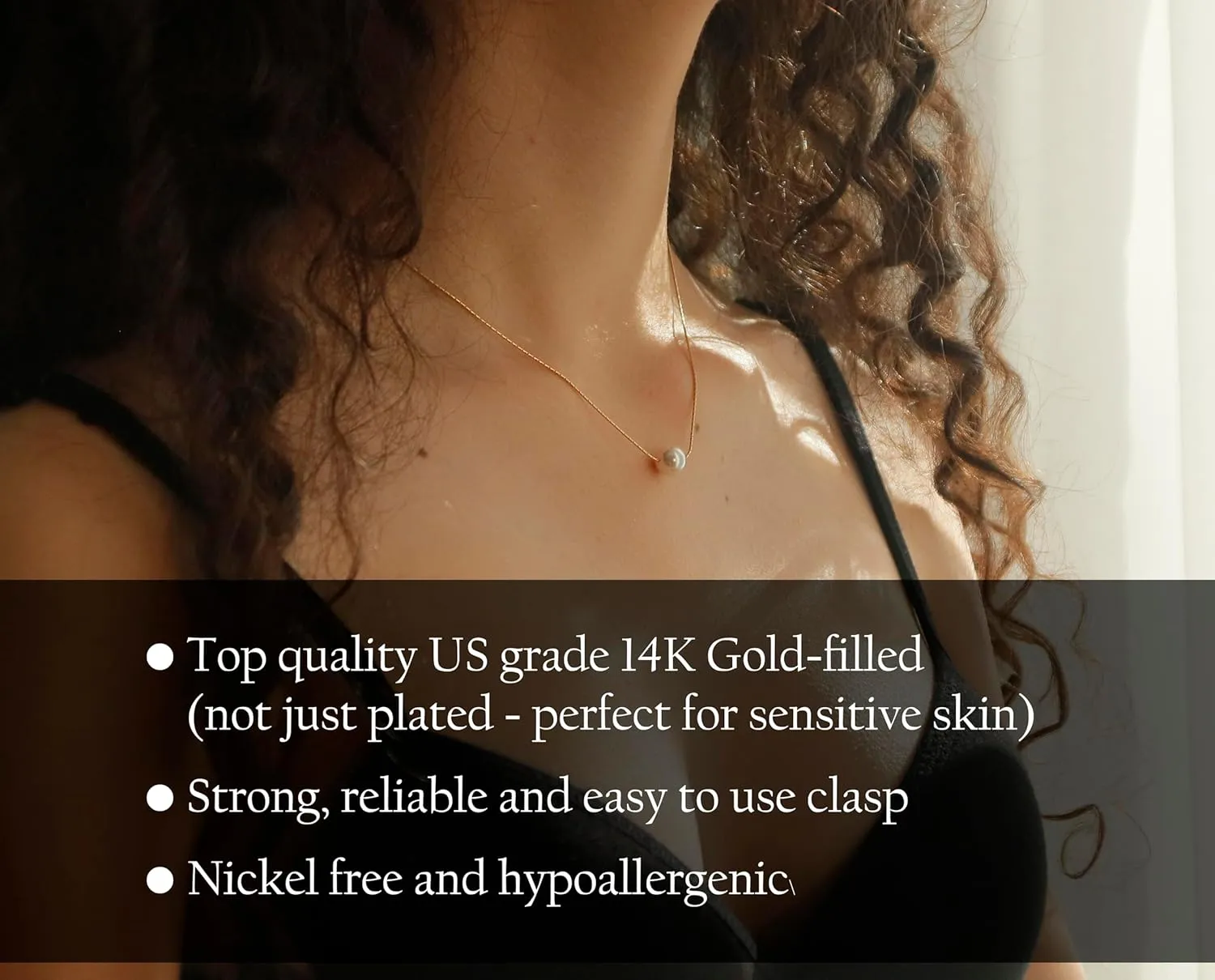 14K Gold Filled Daughter Necklace from Mom or Dad, Classic White Pearl Necklace with Meaningful Message, Ready To Gift