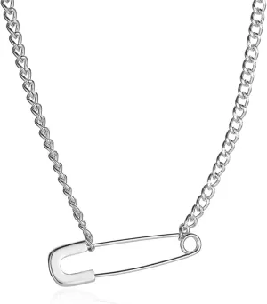 14K Gold Plated Safety Pin Necklace for Women,Trendy Paperclip Chain Necklace Chunky Clavicle Chain Necklace Meaningful Minimalist Jewelry