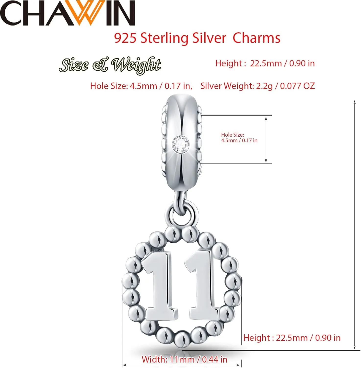16,17,18,19,20,21,22,24,25,26,30,32,33,35,37,40,49,50,60,69,77,80,88,99 Number Charms 925 Sterling Silver Pendants Beads Fit Pandora Bracelets/Necklace, Dangling Dangle Charm for Birthday/Anniversary/Meaningful Numbers