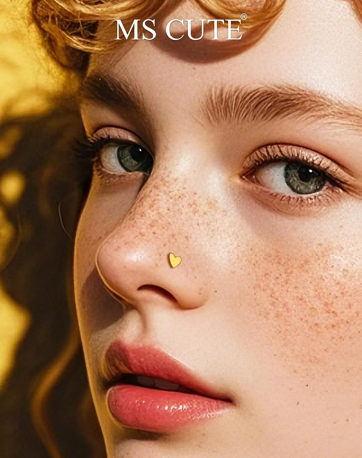 16G/18G/20G Gold Flat Back Nose Studs for Women, 3Pcs Heart 316L Stainless Steel Threadless Flat Back Stud Earrings, Nose Piercings Tragus Earrings Gold Cartilage Lip Medusa Conch Piercings