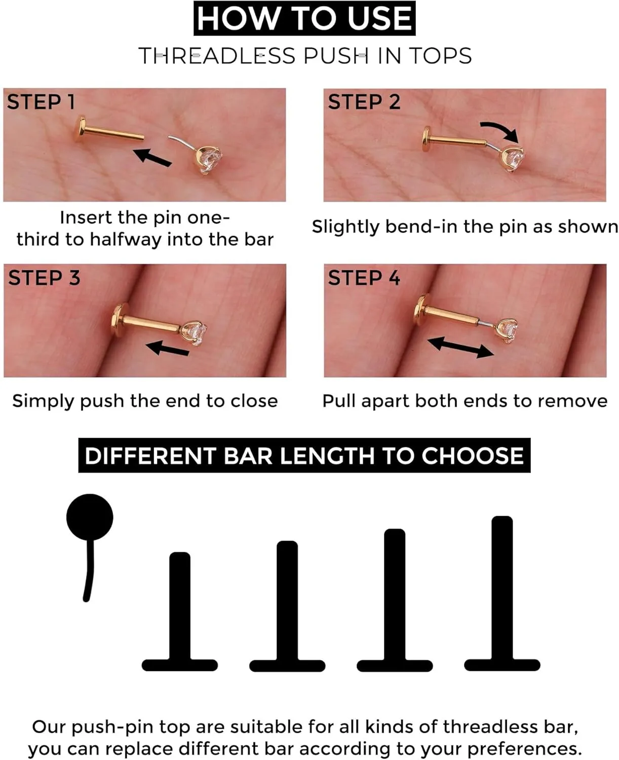 16G/18G/20G Gold Flat Back Nose Studs for Women, 3Pcs Heart 316L Stainless Steel Threadless Flat Back Stud Earrings, Nose Piercings Tragus Earrings Gold Cartilage Lip Medusa Conch Piercings