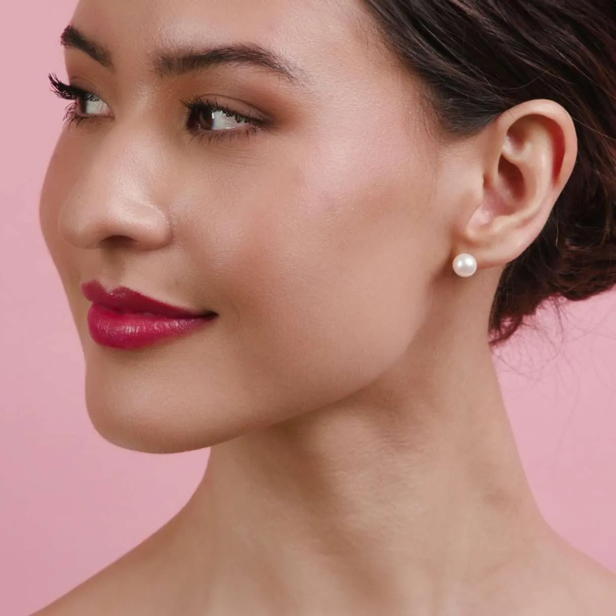 18k Gold Plated 925 Sterling Silver Freshwater Pearls Earrings Studs AAA  Handpicked Cultured Pearl earrings| Hypoallergenic Earrings Gold Ball Stud Earrings for Women