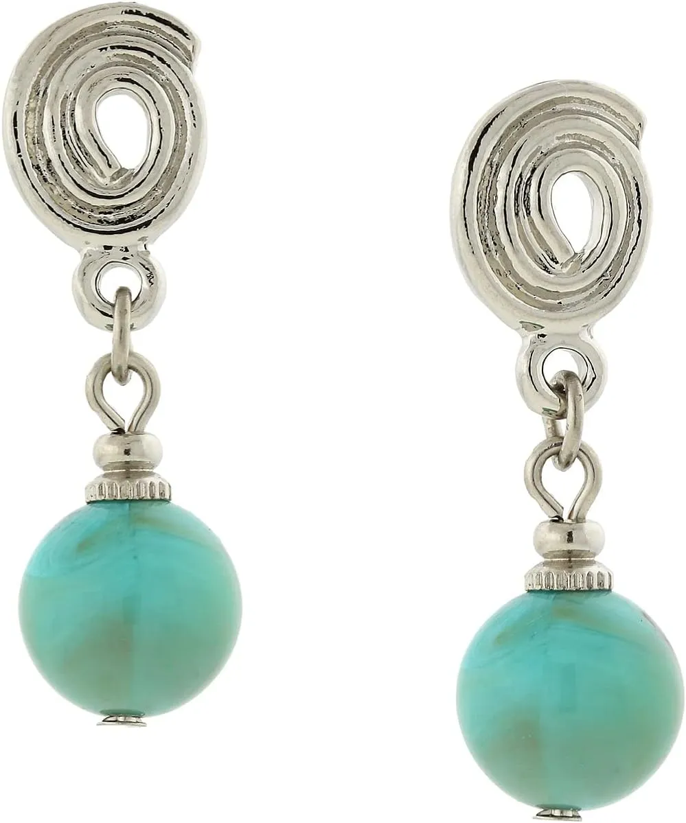 1928 Jewelry Imitation Turquoise Bead Drop Earrings