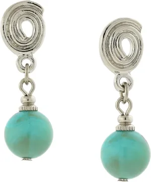 1928 Jewelry Imitation Turquoise Bead Drop Earrings