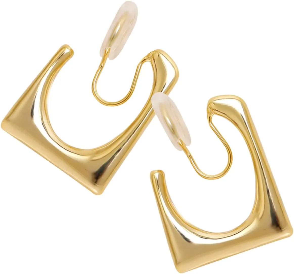 1Pair Non Pierced Ear Clips for Women Minimalist Fashionable Clip Earrings Comfortable Lightweight Design for Parties and Special Occasions