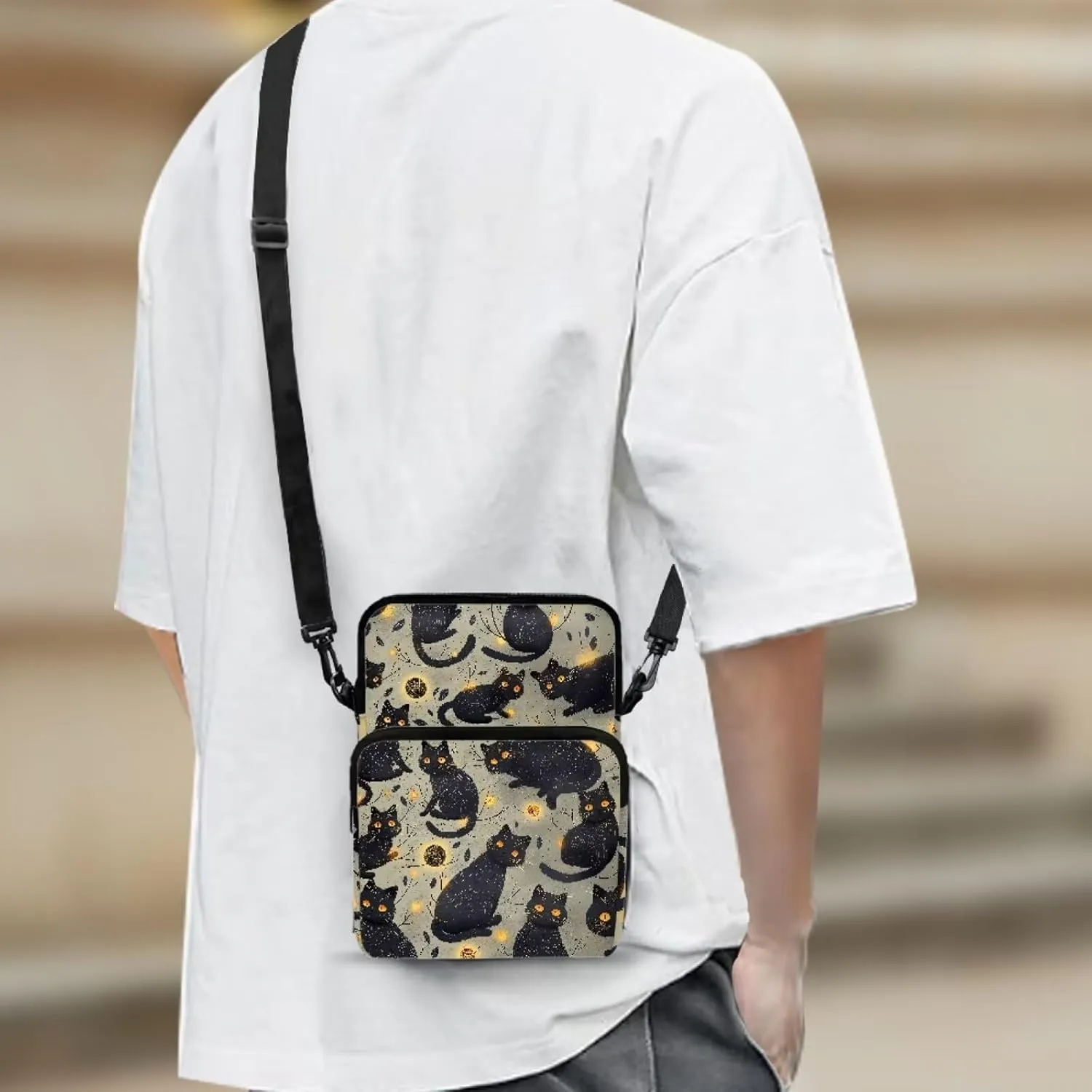 2 Layer Cross Body Bags Shoulder Sling Bag Purse Satchel Bags for Men Women Girls Boys