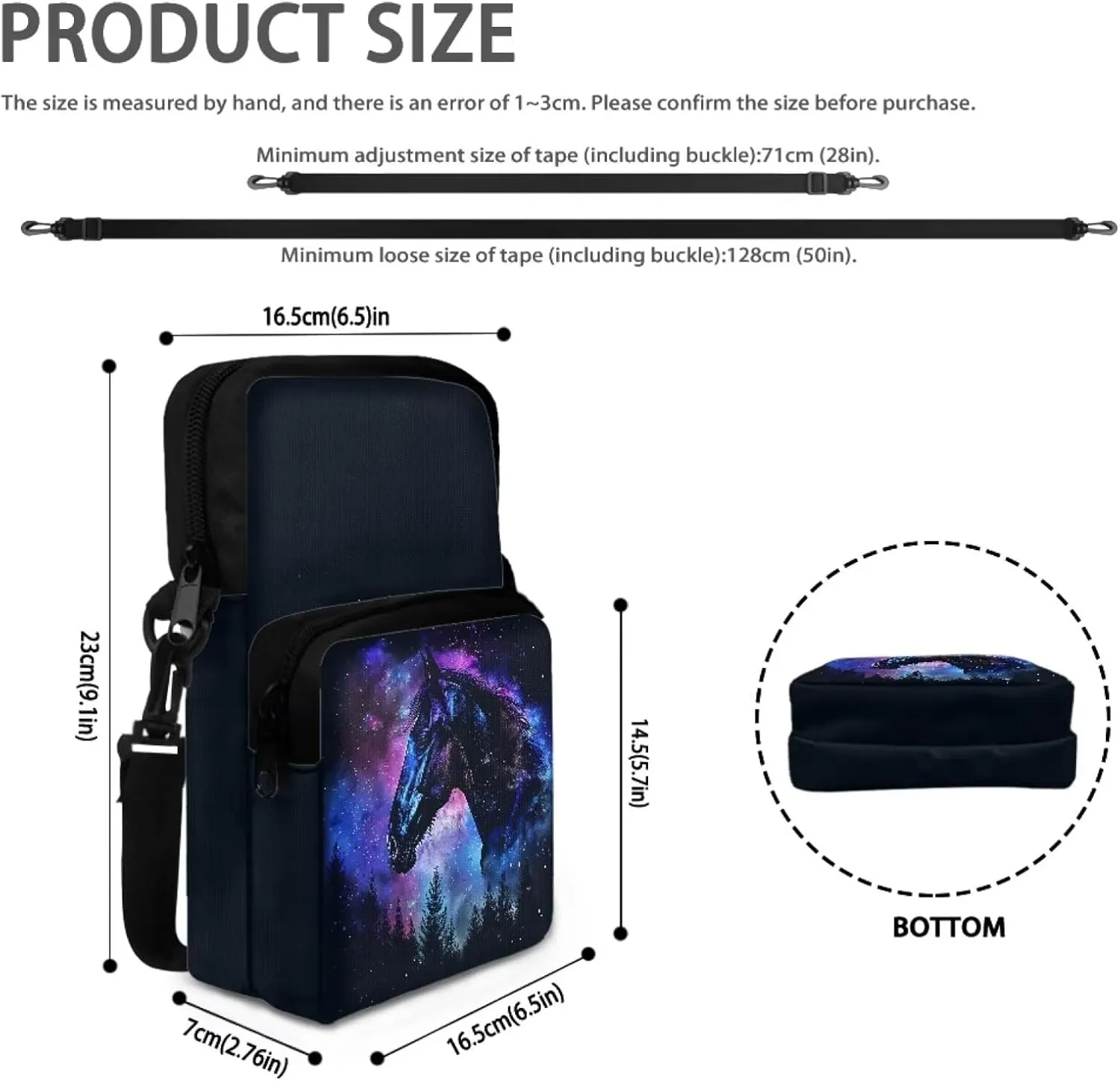 2 Layer Crossbody Bags for Girls Boys, Messenger Bag with Removable Shoulder Strap
