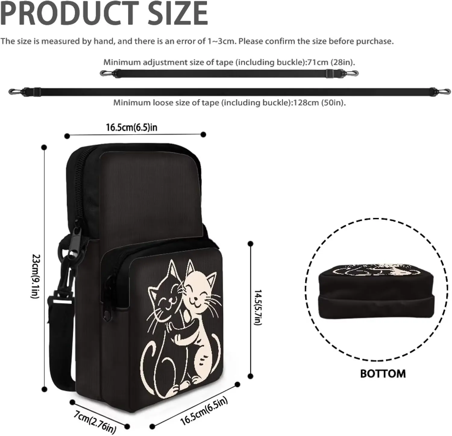 2 Layer Crossbody Bags Polyester Shoulder Bag Handbags for Women Girls with Front Pocket