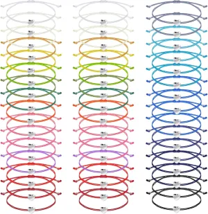 50 Pcs Heart String Friendship Bracelets Inspirational Gifts Christmas Adjustable Braided Heart Couples Bracelet for Friends Students Coworker Employee Volunteer Teacher Doctor Nurse