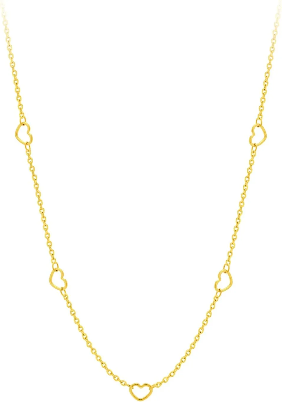 555Jewelry Womens Stainless Steel Mini Multi Heart Love Dainty Chain Necklace