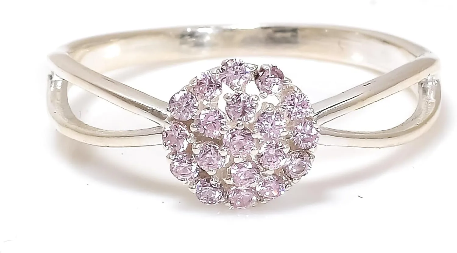 925 Sterling Silver Morganite Gemstone Ring Earring Jewelry Set | Stackable Stacking Flower Rings for Woman | Stacked Stud Earrings for Woman