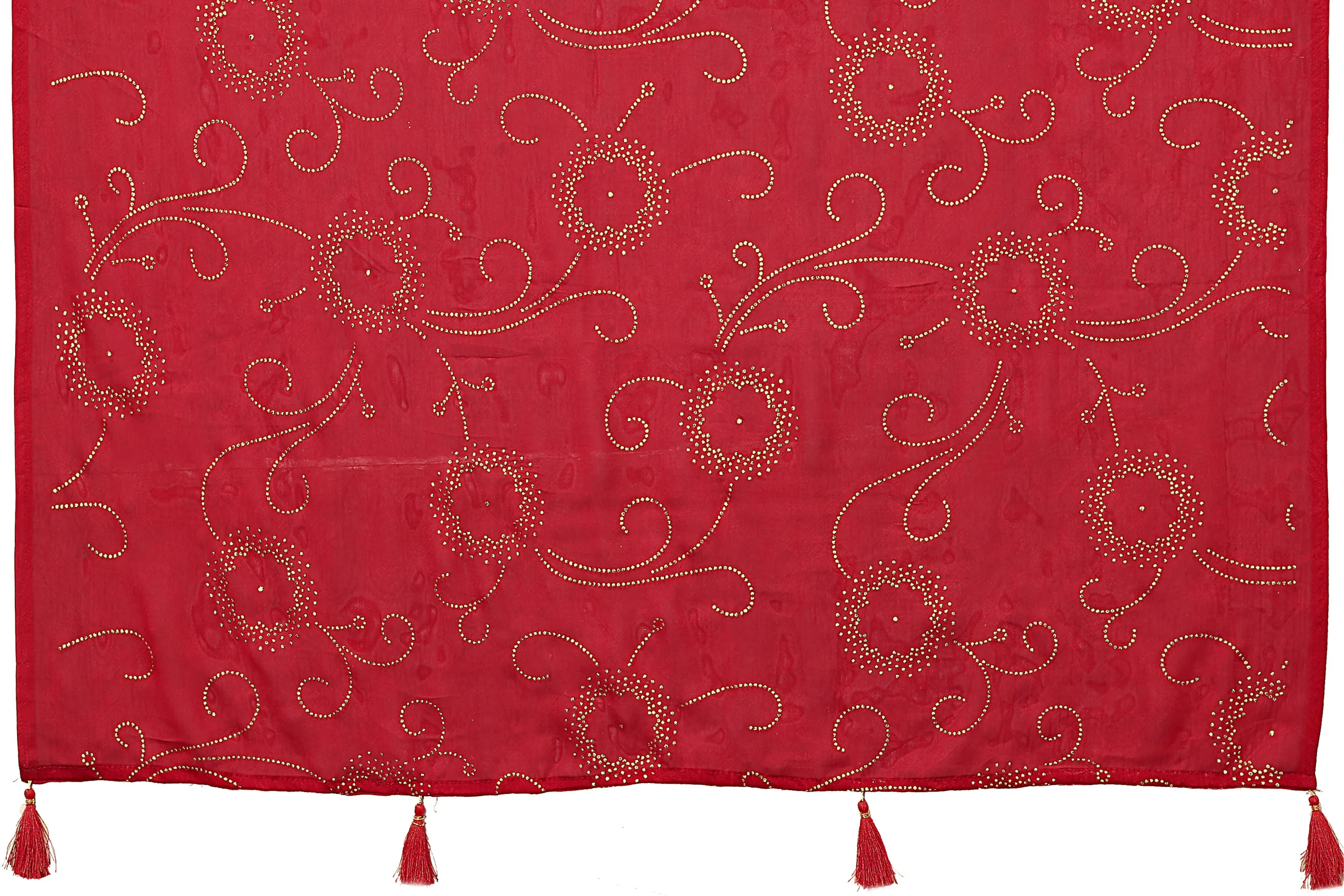 Aafreen Partywear Designer Red Rangoli Silk Fancy Saree