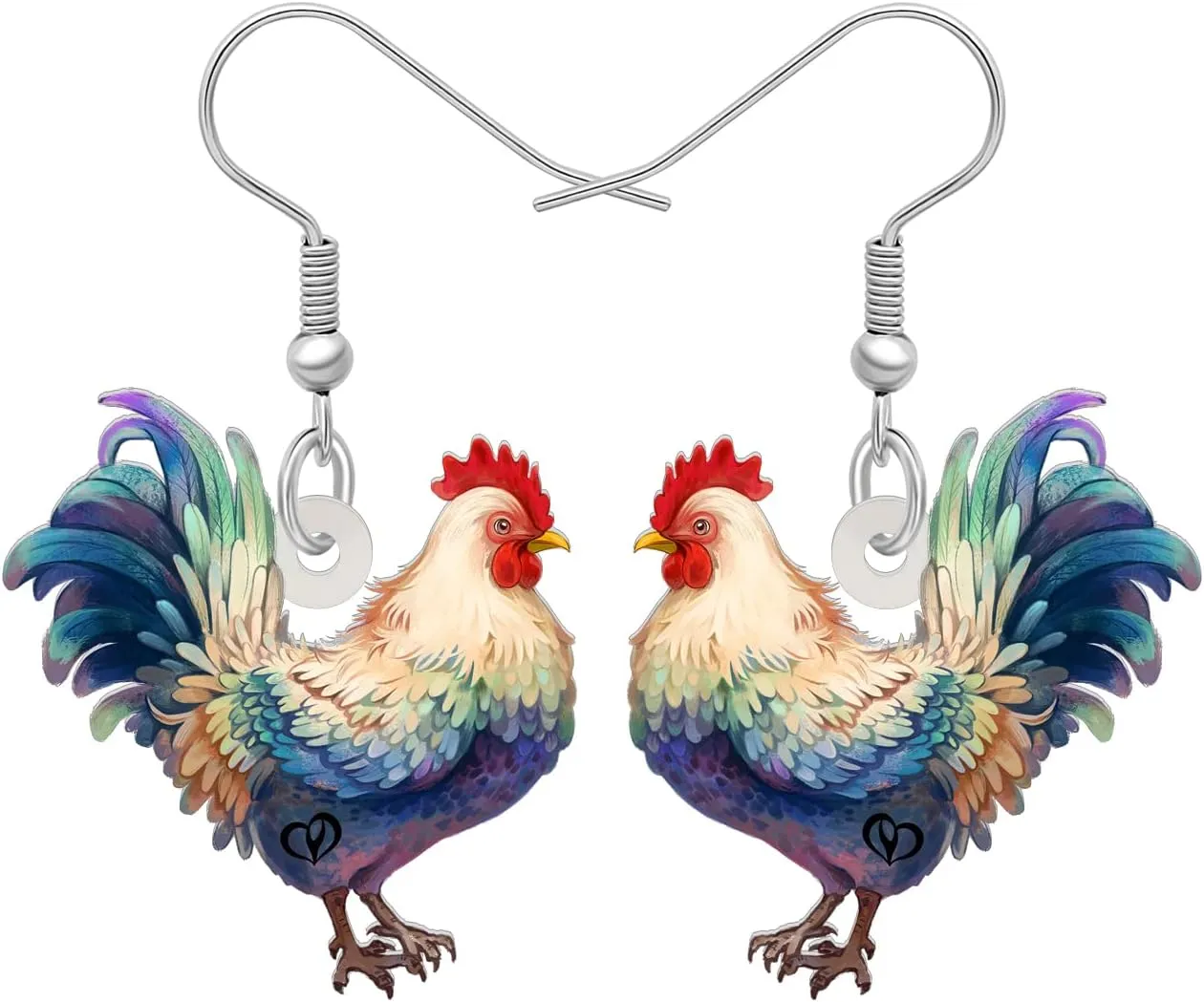 Acrylic Adorable Rooster Earrings Farm Animals Dangle Lightweight Jewelry For Women Chicken Lovers Party Gifts Charms