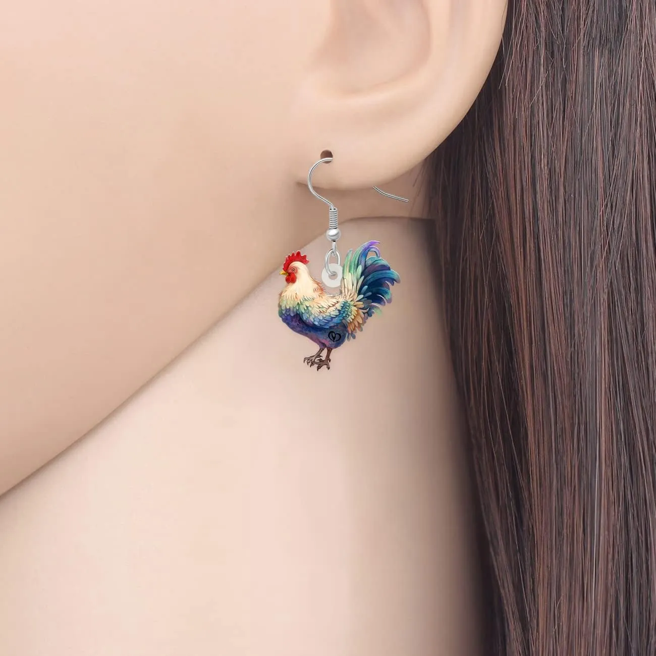 Acrylic Adorable Rooster Earrings Farm Animals Dangle Lightweight Jewelry For Women Chicken Lovers Party Gifts Charms