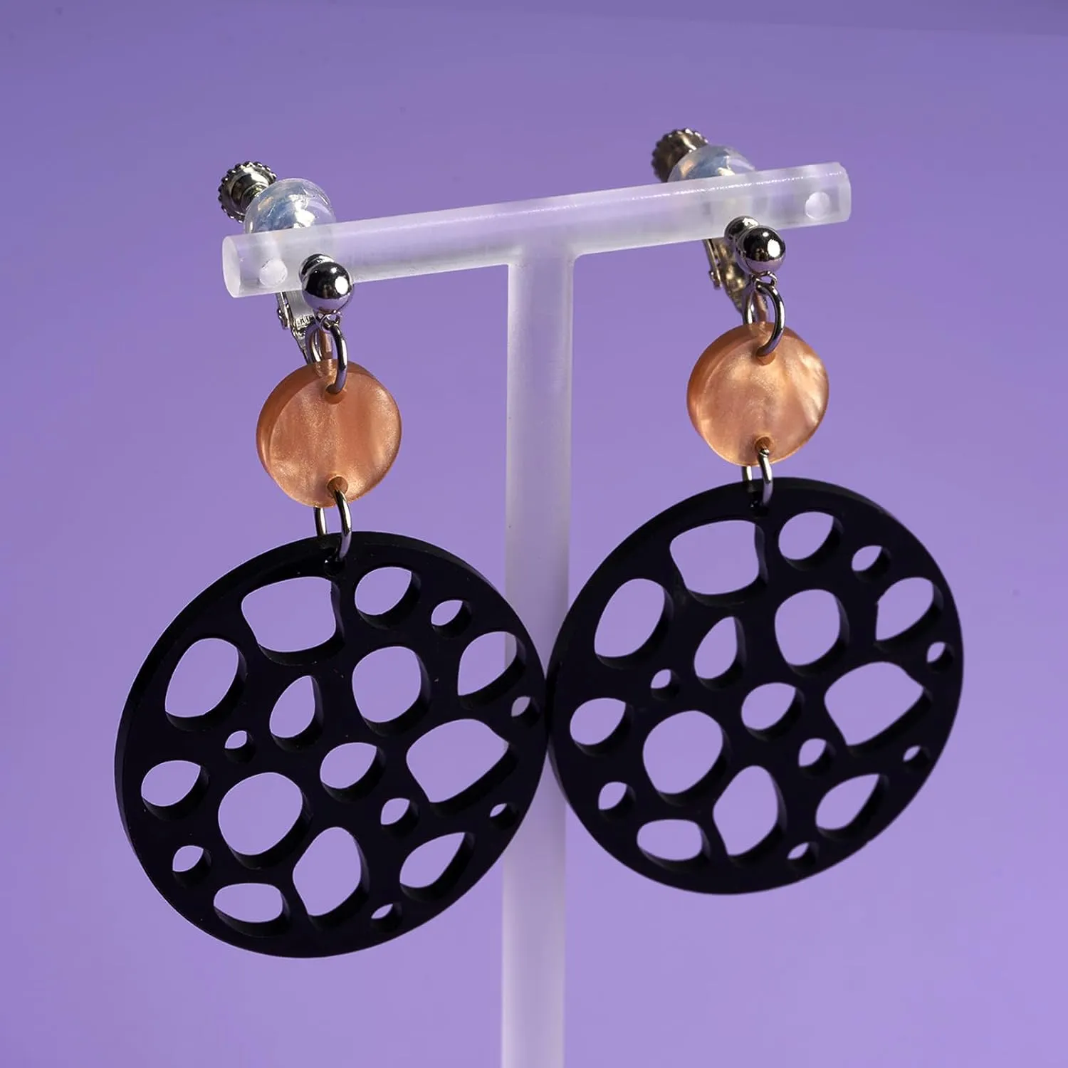 Acrylic Clip On Earrings for Women, Regular Lightweight Colorful Clip On Drop Earrings Non Piercing Jewelry Birthday Christmas Valentine's Day Gift