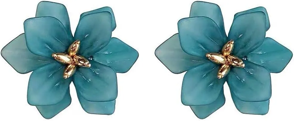 Acrylic Flower Stud Earrings Bohemian Flower Floral Statement Drop Earrings Cute Resin Flowers Earrings Handmade Huge Faux Flower Stud Earrings Jewelry Gifts for Women Girls