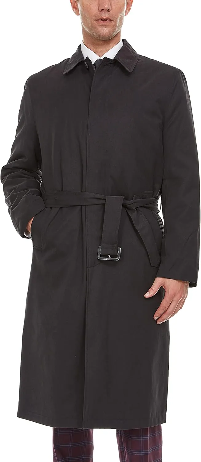 Adam Baker Men's Single Breasted Breasted Full Length Trench Coat All Year Round Raincoat