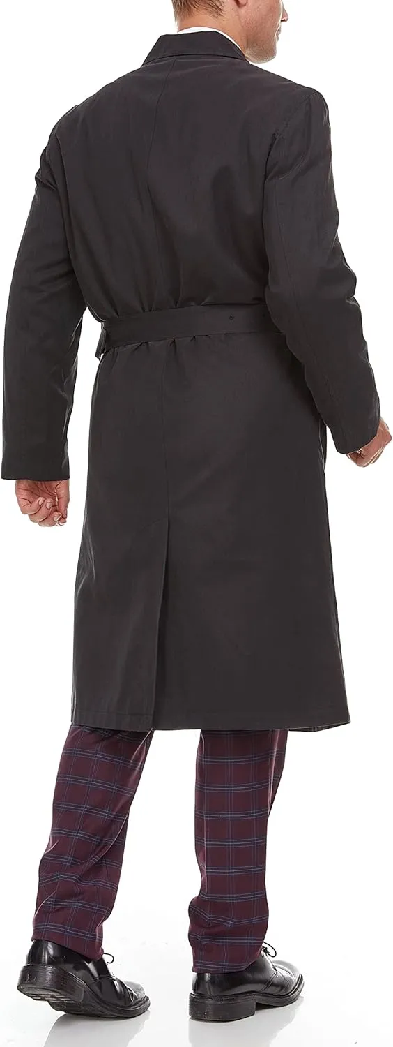 Adam Baker Men's Single Breasted Breasted Full Length Trench Coat All Year Round Raincoat