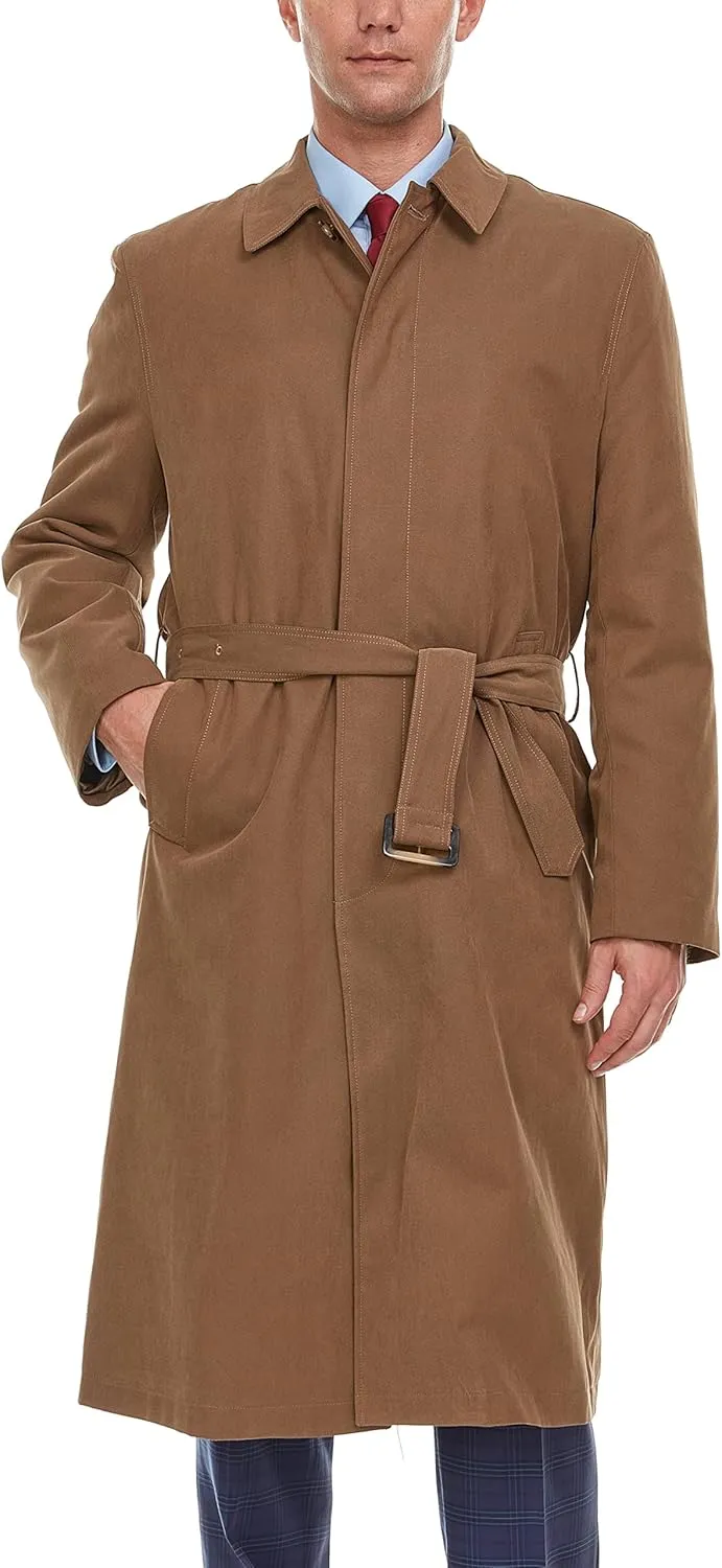 Adam Baker Men's Single Breasted Breasted Full Length Trench Coat All Year Round Raincoat