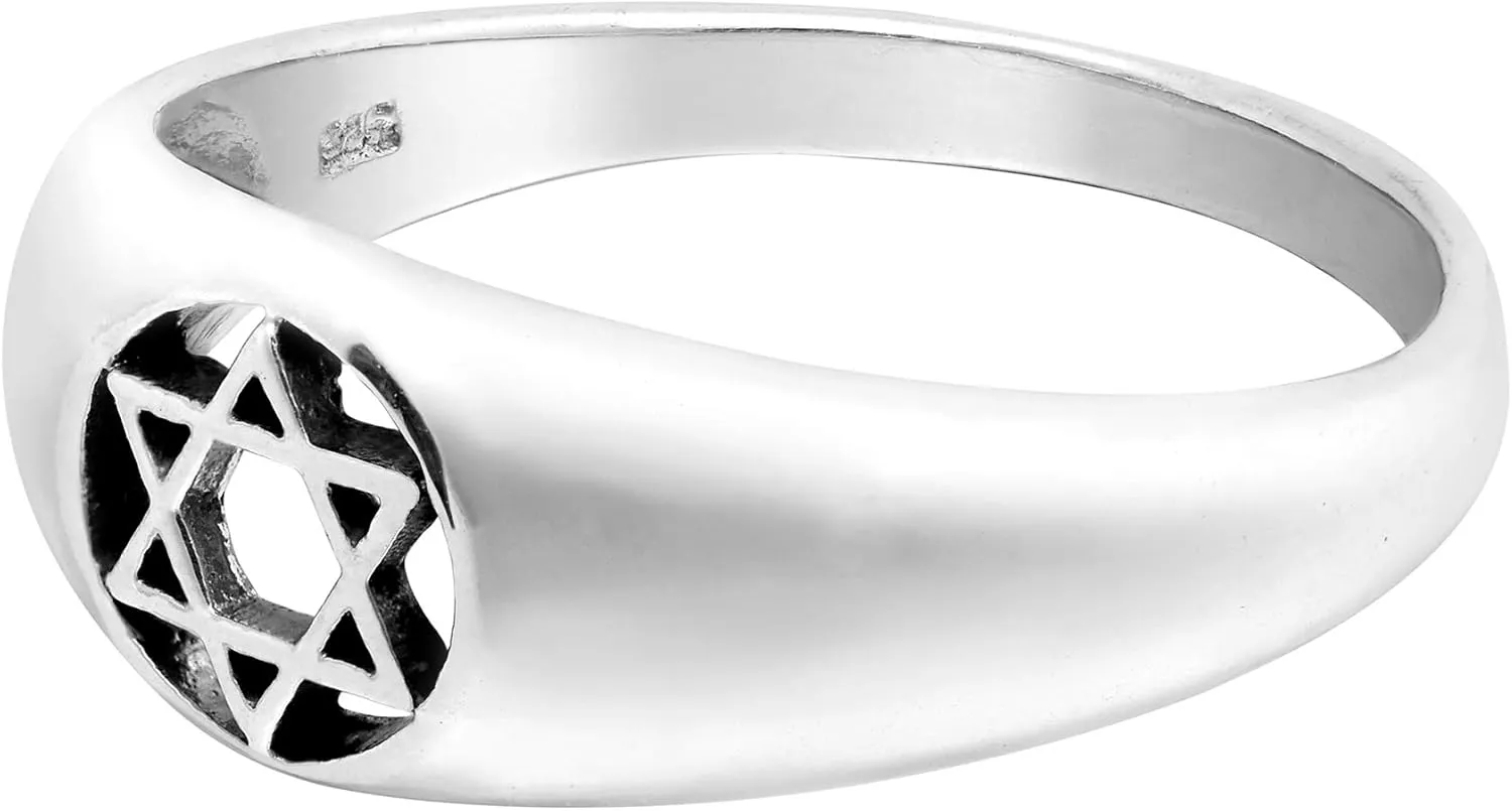 AeraVida Meaningful & Elegant Star of David .925 Sterling Silver Ring