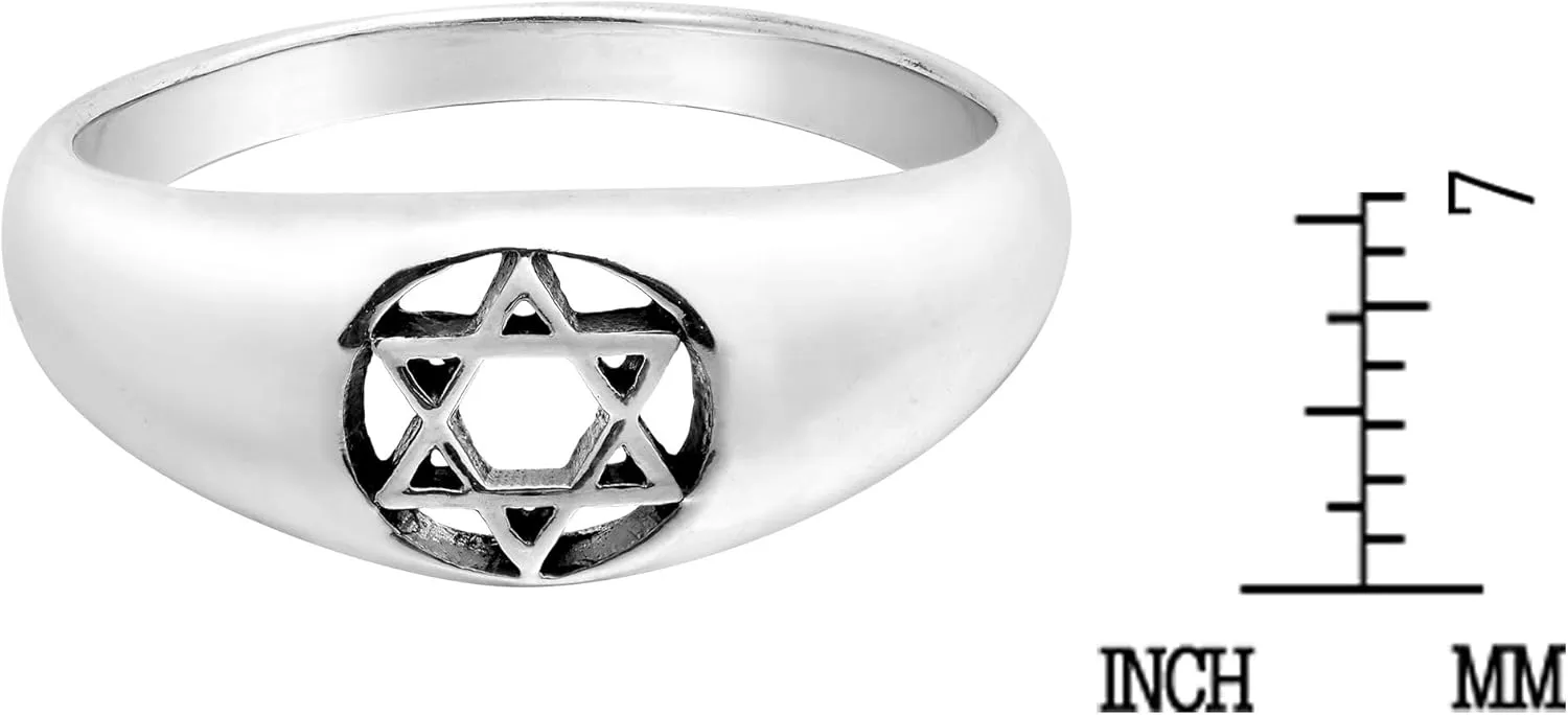 AeraVida Meaningful & Elegant Star of David .925 Sterling Silver Ring