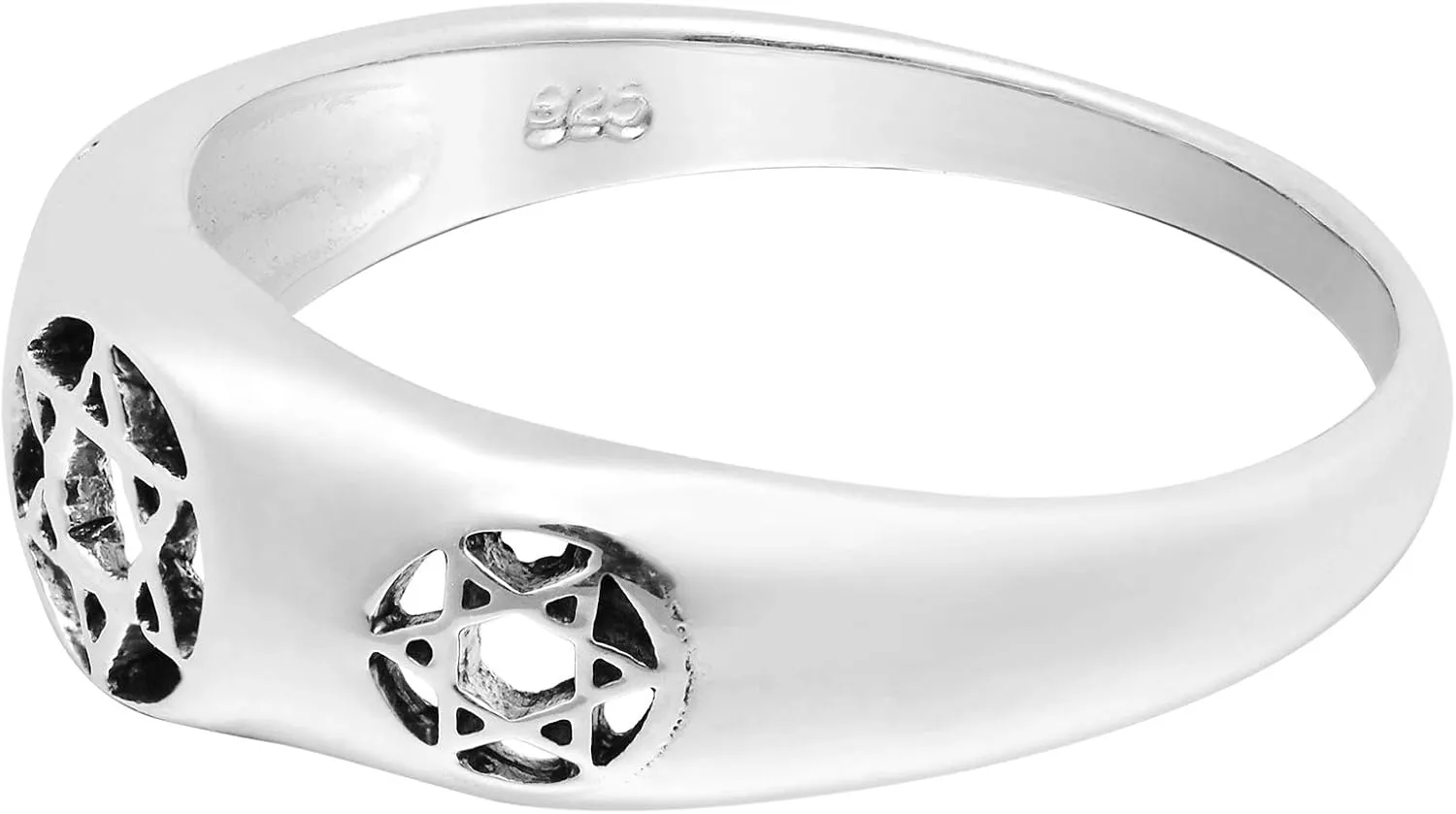 AeraVida Meaningful & Elegant Triple Star of David Sterling Silver Ring | Minimalist Wedding Rings For Women | Casual Comfort Fit Silver Rings for Women | Mothers Day | Sterling Silver Rings