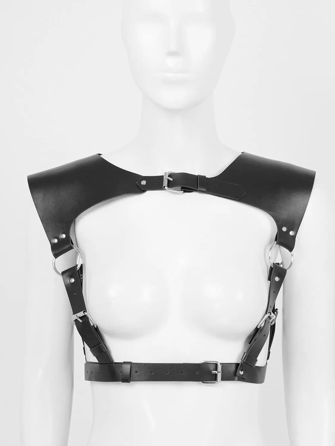 Aislor Women Punk Body Chest Harness Waist Belt Suspenders for Rave Festival Halloween Roleplay Costume
