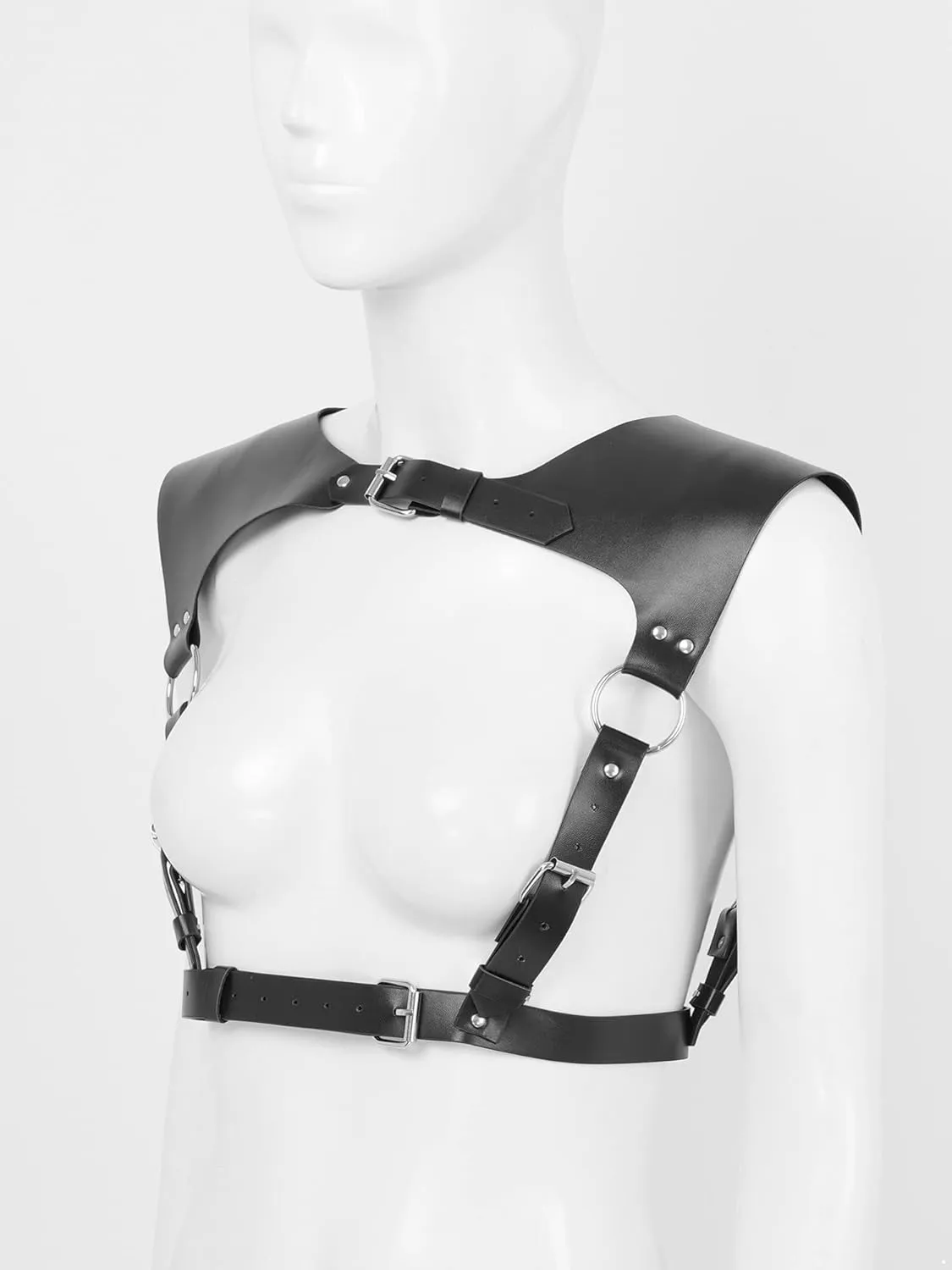 Aislor Women Punk Body Chest Harness Waist Belt Suspenders for Rave Festival Halloween Roleplay Costume