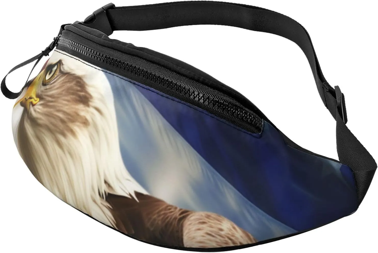 American USA Flag Eagle Art Fanny Pack for Men Women Fashion Waist Packs Travel Crossbody Bag With Adjustable Strap Everywhere Belt Bag Waterproof Chest Bags Cycling Bum Bag Wallet