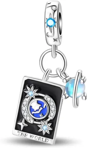 Andora 925 Sterling Silver Charm for Bracelet and Necklaces Tarot Cards Dangle Pendant,Jewelry Beads Gifts for Women