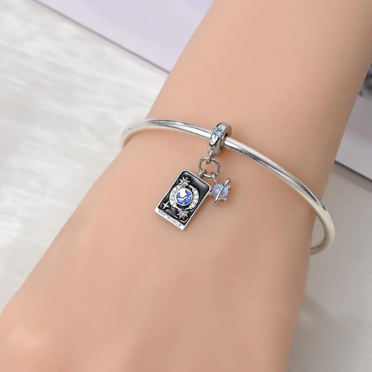 Andora 925 Sterling Silver Charm for Bracelet and Necklaces Tarot Cards Dangle Pendant,Jewelry Beads Gifts for Women