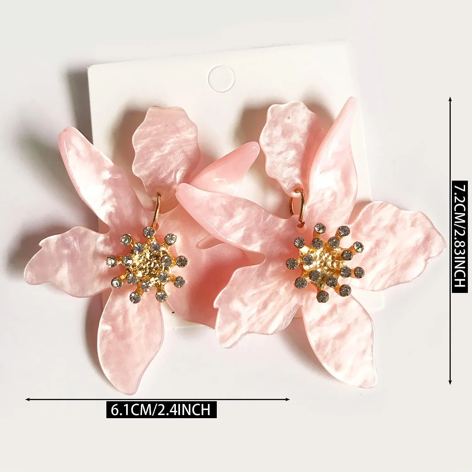 ANDPAI Unique Bohemian Oversized Acrylic Resin Flower Dangle Drop Earrings Retro Large Hawaii Flower Lei Earrings for Women Statement Jewelry Gifts