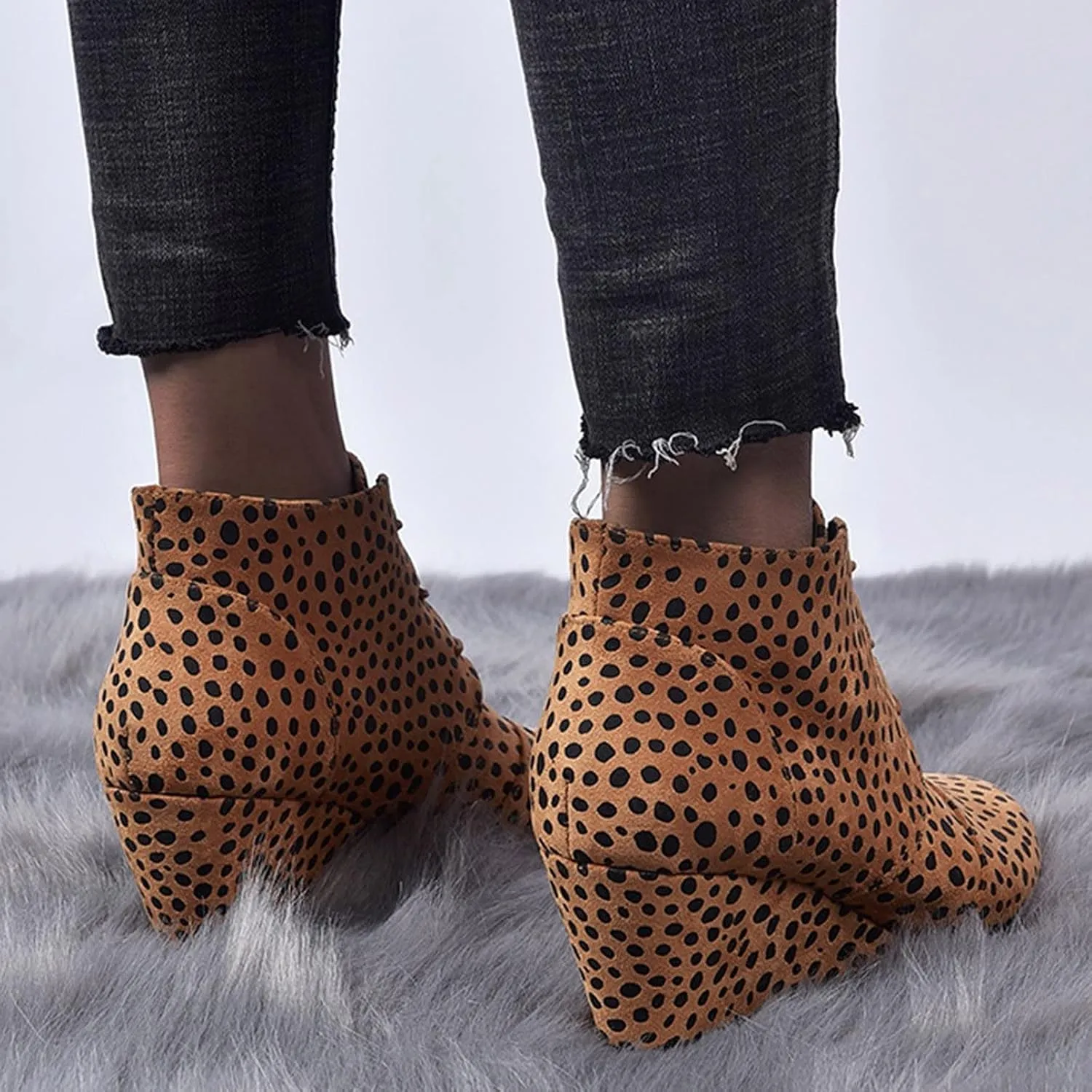 Ankle Boots Women Black Boot Walking Boots Women Lace Up Booties Low Heel Womens Booties and Ankle Boots with Heel Women Ankle Boots Black