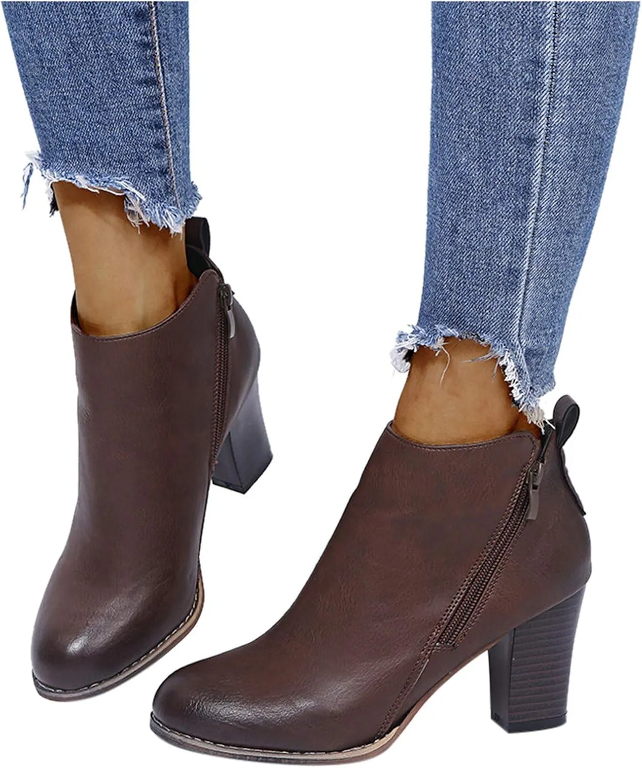 Ankle Boots Womens Black Boots Cute Fall Boots Women's Size 11 Womens Leather Booties and Ankle Boots No Heel Wide Width Booties for Women Low Heel