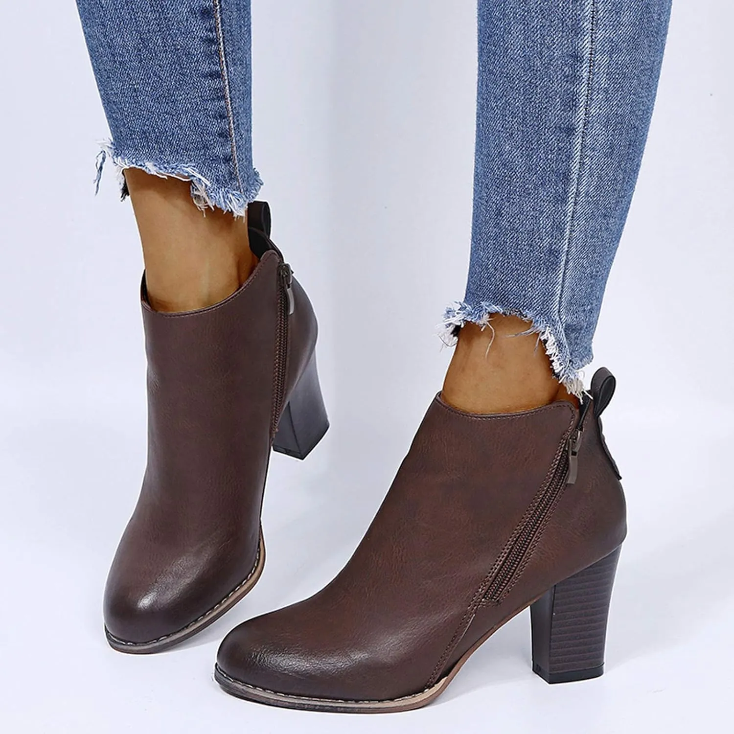 Ankle Boots Womens Black Boots Cute Fall Boots Women's Size 11 Womens Leather Booties and Ankle Boots No Heel Wide Width Booties for Women Low Heel