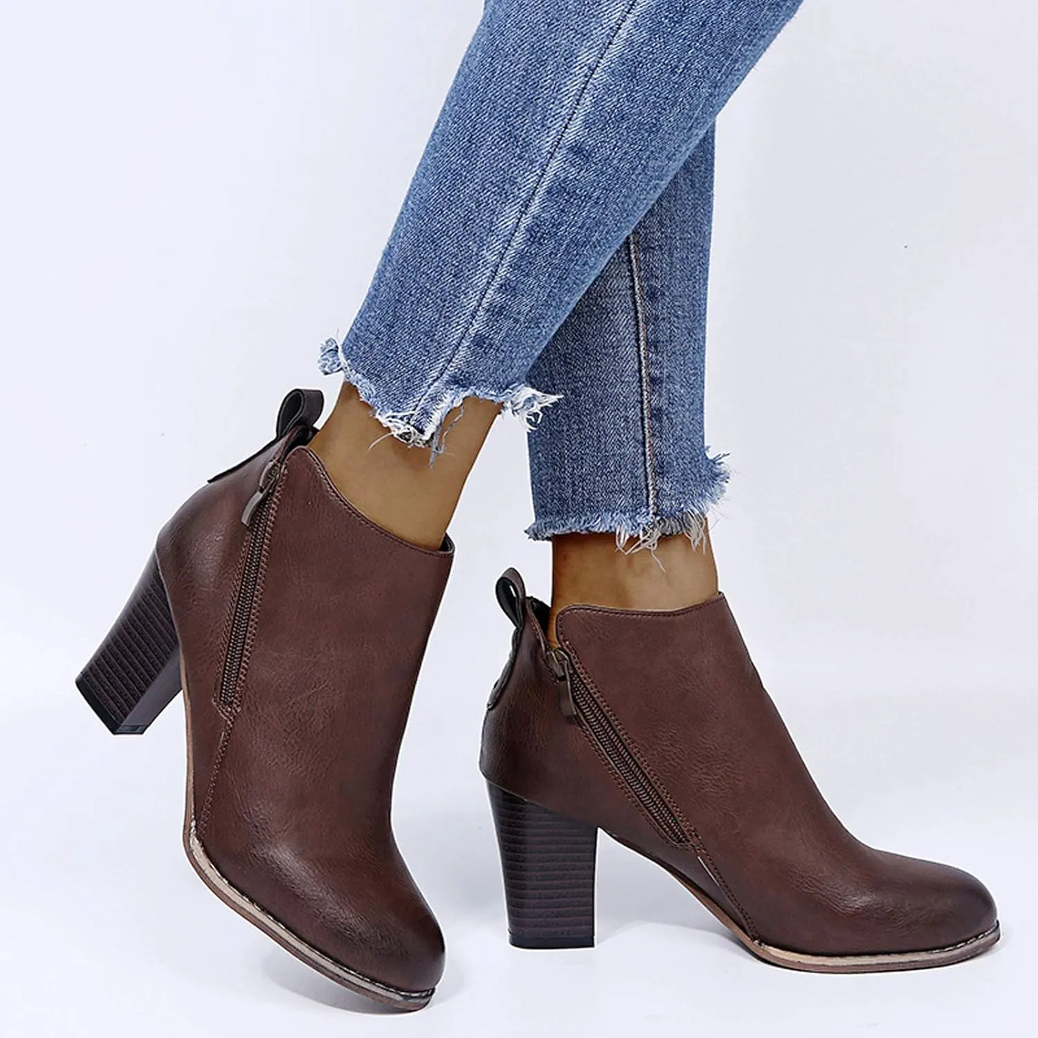 Ankle Boots Womens Black Boots Cute Fall Boots Women's Size 11 Womens Leather Booties and Ankle Boots No Heel Wide Width Booties for Women Low Heel