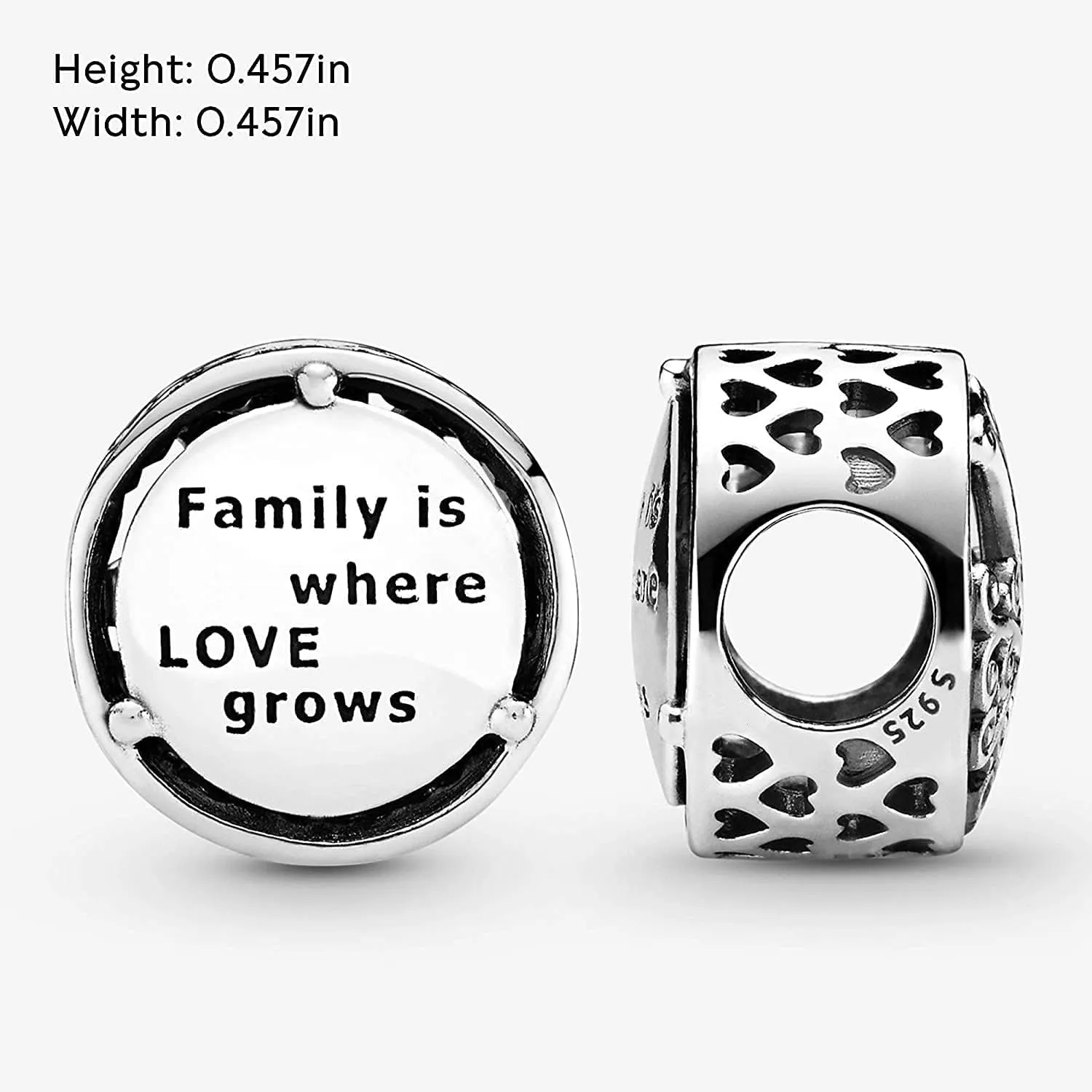 Annmors Family Charm Love your Dad Mon Sister Infinity Charm fits Bracelets, 925 Sterling Silver-Lucky Charm for Woman Pendant Bead, Jewelry Beads Gifts for Family Women Bracelet&Necklace