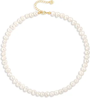Aobei Pearl Gemstone Beaded Choker Necklace for Women Boho Turquoise/Cultured Freshwater Pearls/Garnet/Amazonite Jewelry