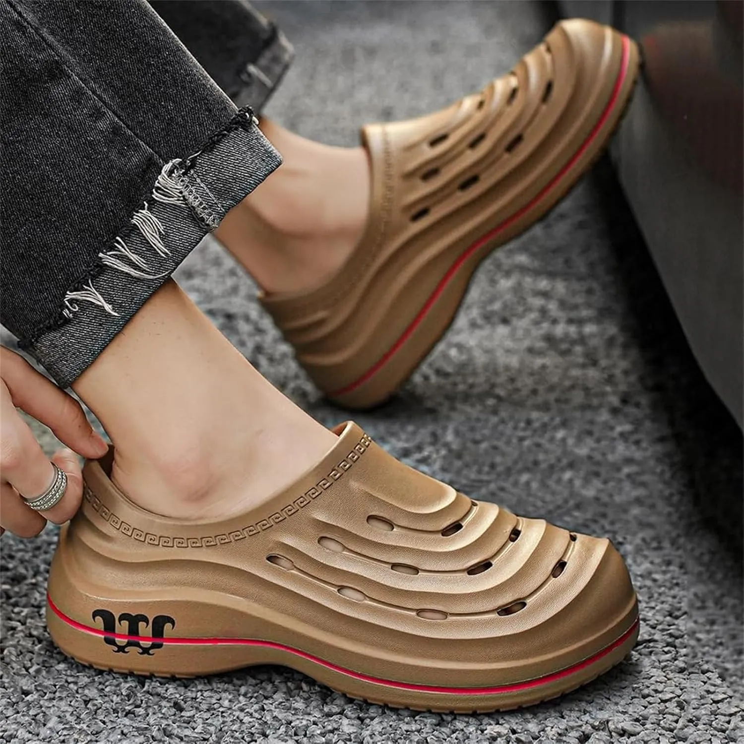Armadillo Chef Shoes for Men Women Arch Support Work Clogs Slip Resistant Orthopedic for Chef Nurse Garden Comfortable, Slip-On Cushion Slide Sandals Shoes Wide Waterproof Nursing Shoe Unisex