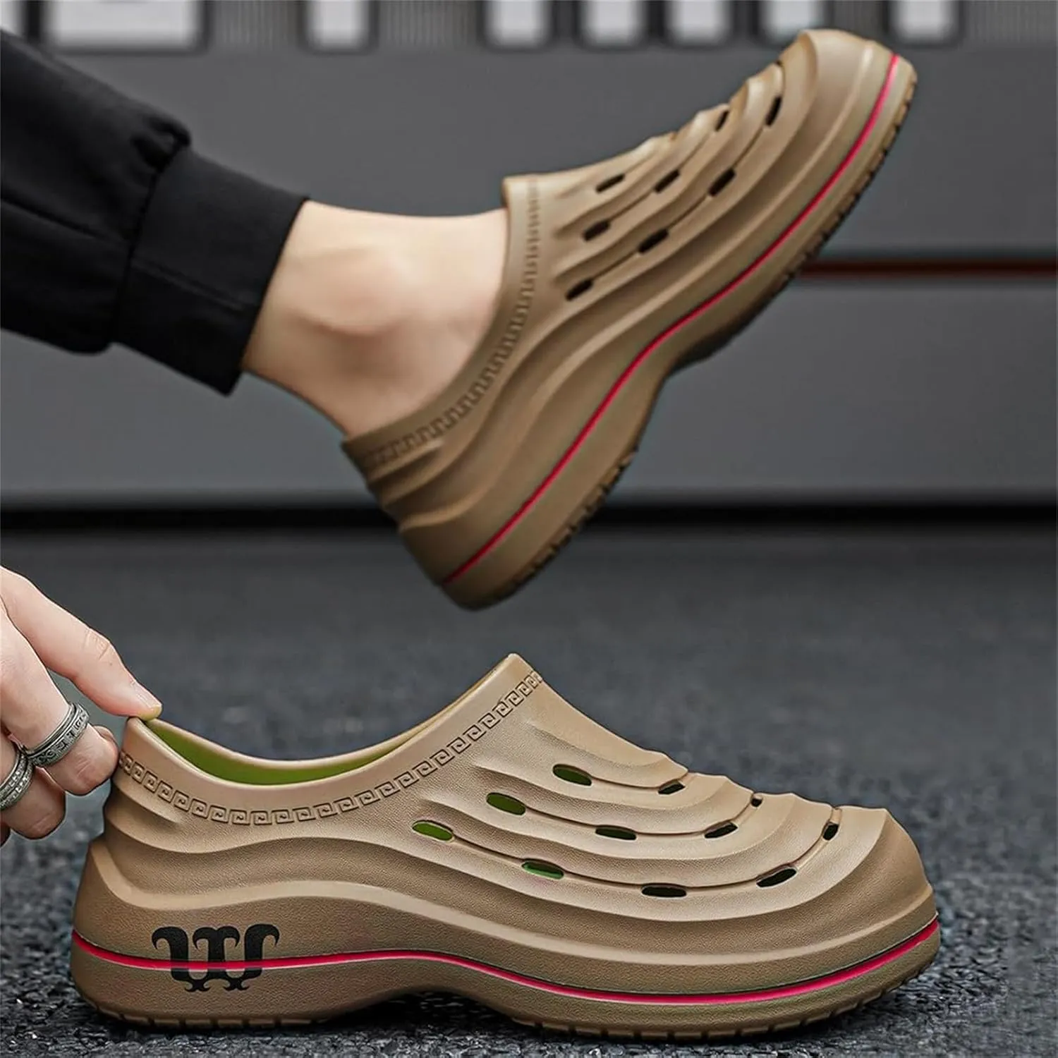 Armadillo Chef Shoes for Men Women Arch Support Work Clogs Slip Resistant Orthopedic for Chef Nurse Garden Comfortable, Slip-On Cushion Slide Sandals Shoes Wide Waterproof Nursing Shoe Unisex