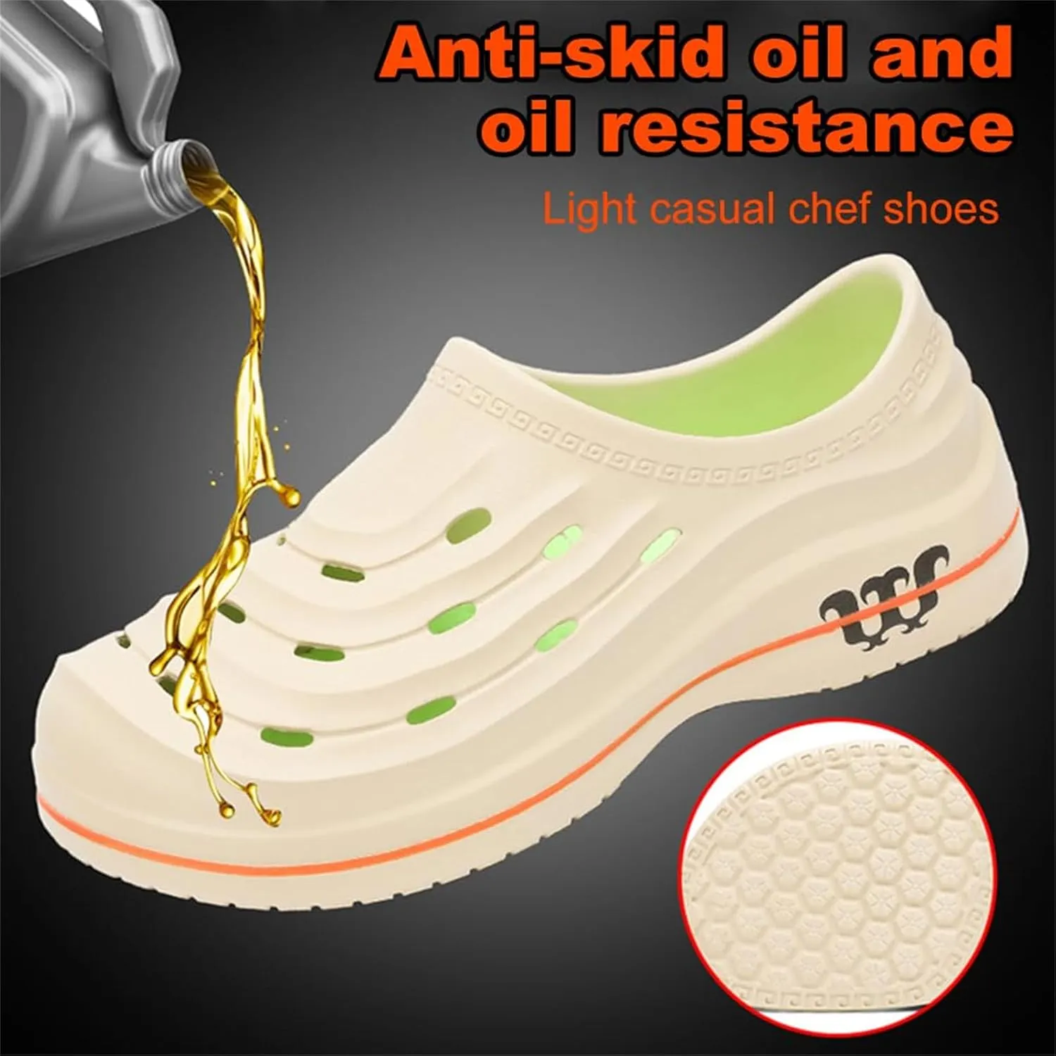 Armadillo Chef Shoes for Men Women Arch Support Work Clogs Slip Resistant Orthopedic for Chef Nurse Garden Comfortable, Slip-On Cushion Slide Sandals Shoes Wide Waterproof Nursing Shoe Unisex