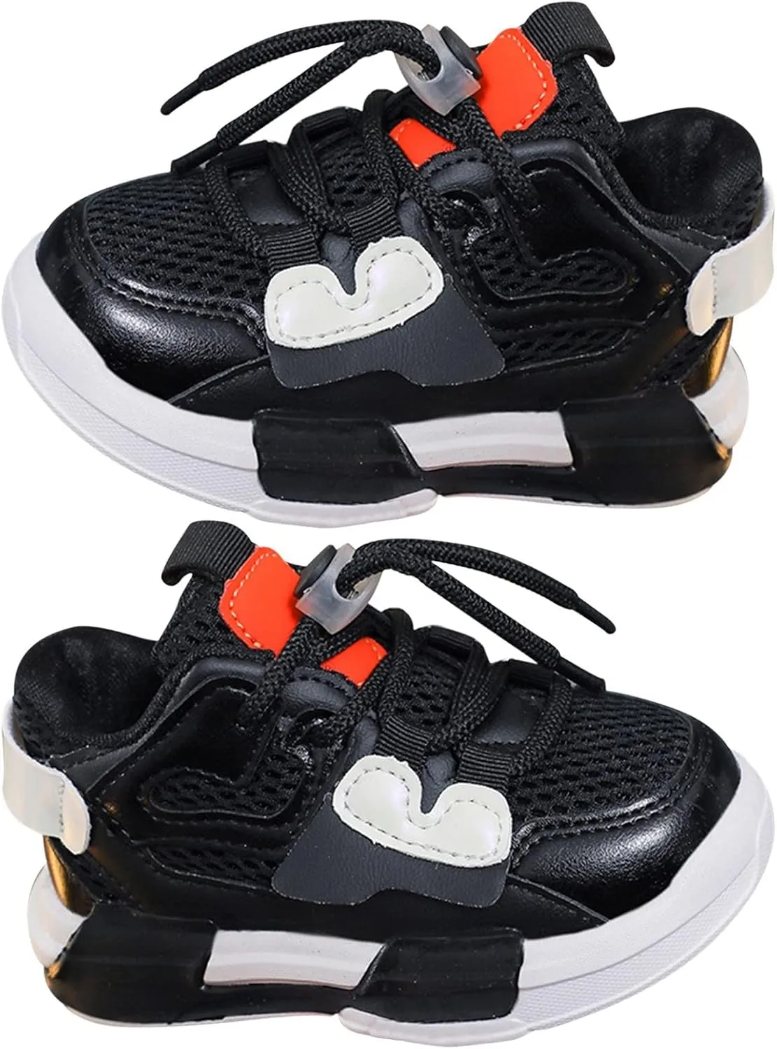 Baby Infant Breathable Leather Sneakers with Lace Cute Sole Chunky Lightweight Non Slip Sport Shoes for Toddler