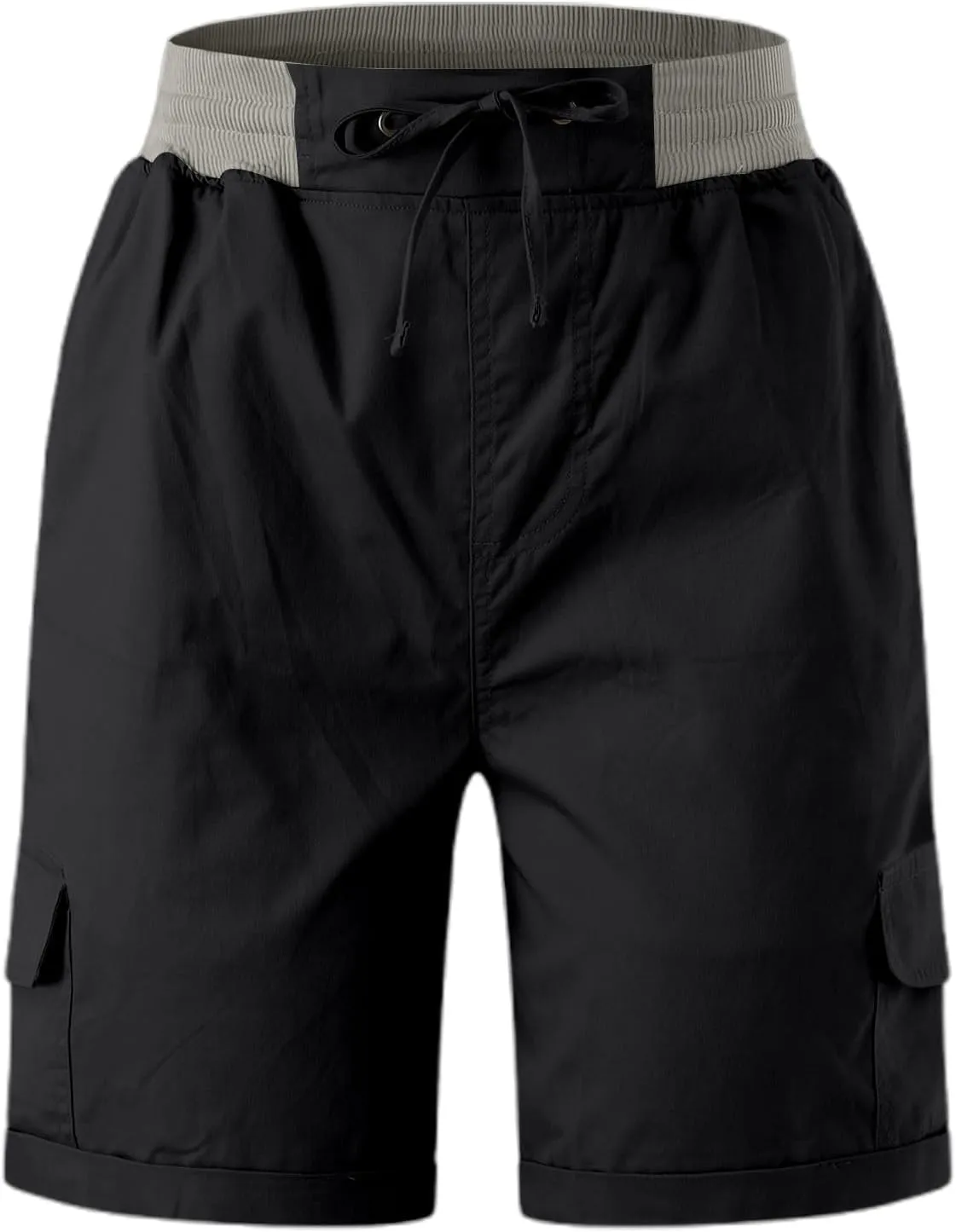 Baggy Cargo Shorts Women Elastic High Waisted Drawstring Summer Twill Hiking Shorts Loose Fit Outdoor Outfits w/Pockets