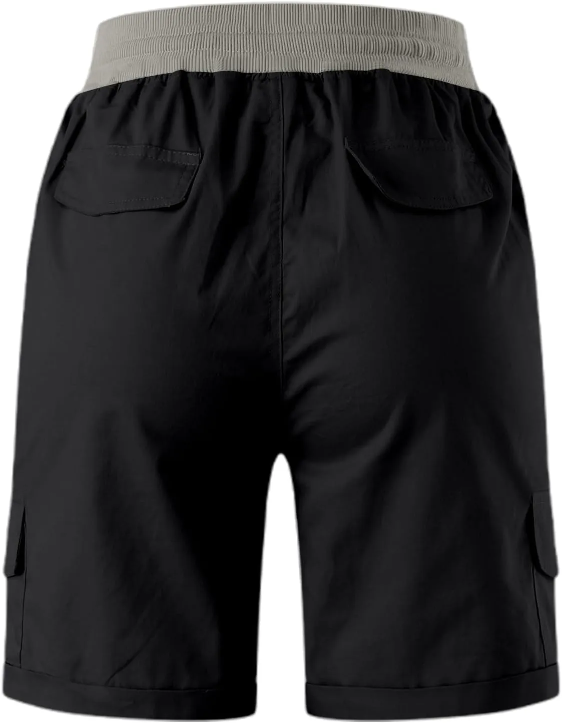 Baggy Cargo Shorts Women Elastic High Waisted Drawstring Summer Twill Hiking Shorts Loose Fit Outdoor Outfits w/Pockets