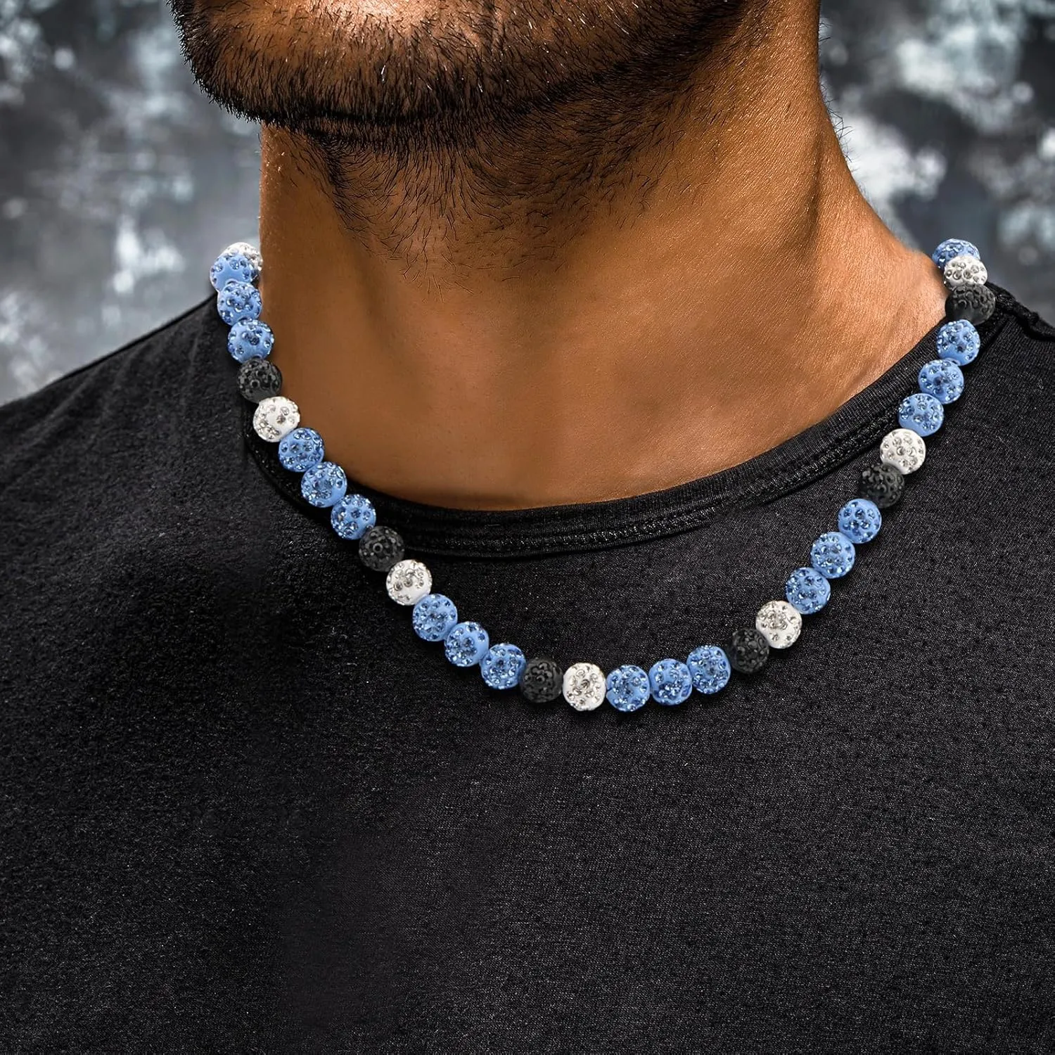 Baseball Ice Necklace for Men Bling Baseball Beaded Necklace Sparkle Rhinestone Baseball Necklace Adjustable Baseball Bling Necklace Jewelry for Phillies Baseball Team Lovers