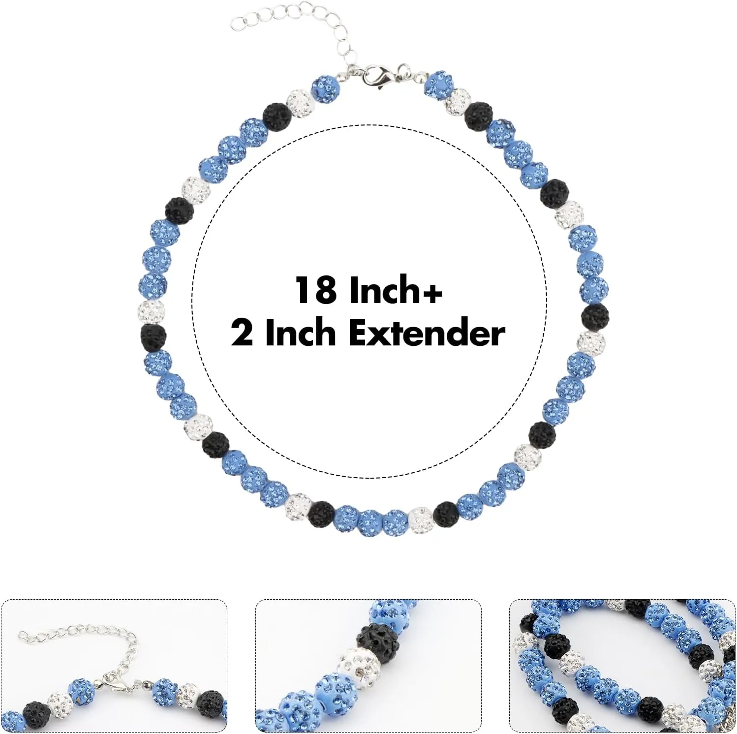 Baseball Ice Necklace for Men Bling Baseball Beaded Necklace Sparkle Rhinestone Baseball Necklace Adjustable Baseball Bling Necklace Jewelry for Phillies Baseball Team Lovers
