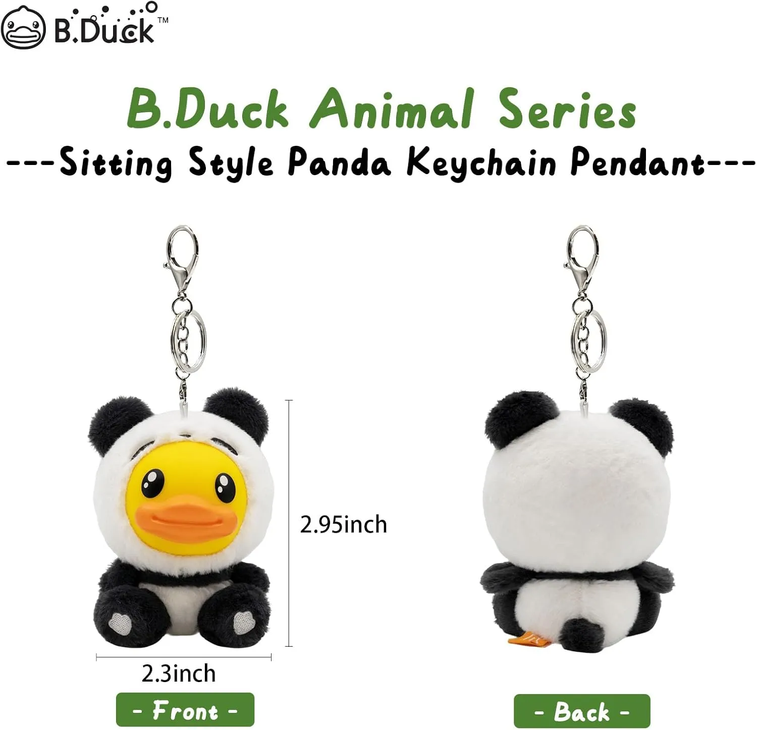 B.DUCK Keychain Plush Pendant Stuffed Animal Cute Decorative Accessory Gift For Handbag Purse Backpack Car Keys