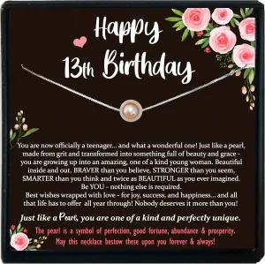 Be Wished Personalized 13th Birthday Gifts for Girls, Necklace with Meaningful Message